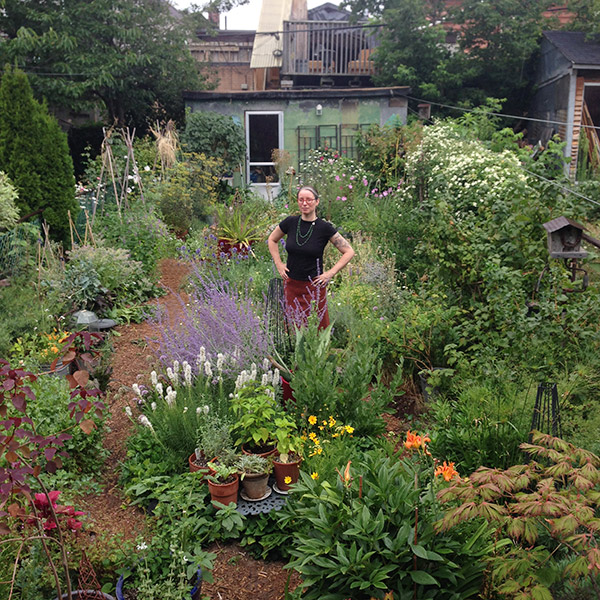 Gayla Trail in her garden