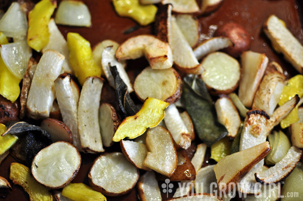 Roasted Vegetables with Pear and Sage